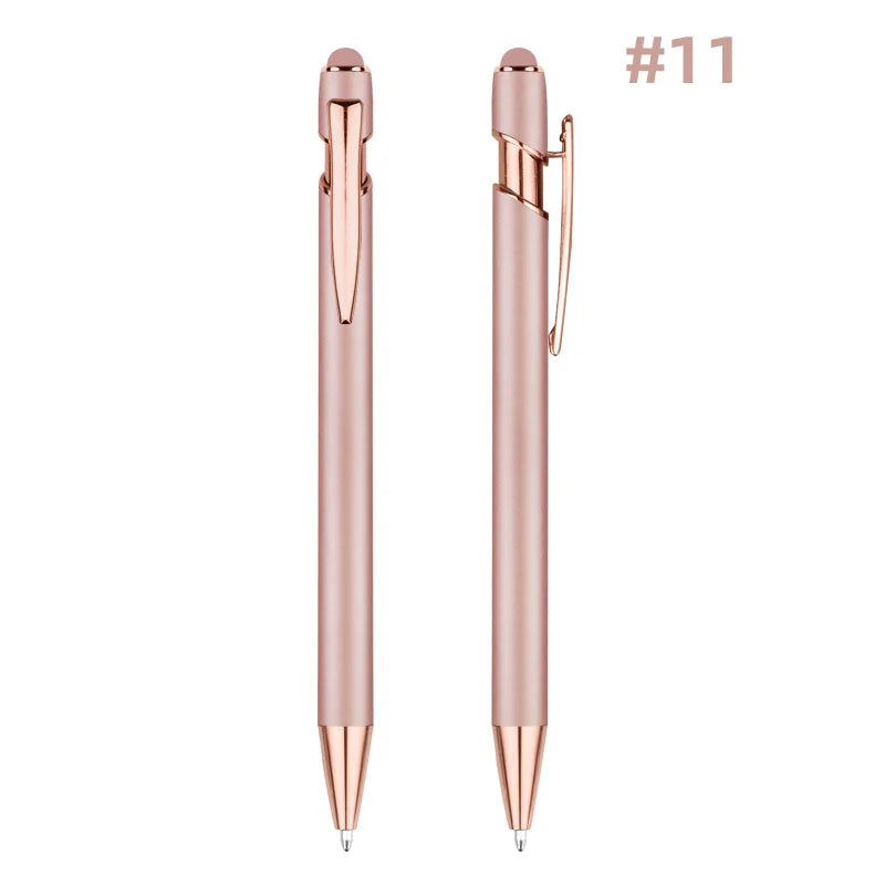 HKM-848595 Rose Gold Custom Logo Soft Touch Screen Pen with Rubber Grip for Mobile Devices