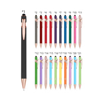 HKM-848595 Rose Gold Custom Logo Soft Touch Screen Pen with Rubber Grip for Mobile Devices