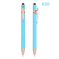 HKM-848595 Rose Gold Custom Logo Soft Touch Screen Pen with Rubber Grip for Mobile Devices