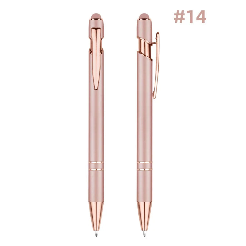 HKM-848595 Rose Gold Custom Logo Soft Touch Screen Pen with Rubber Grip for Mobile Devices