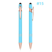 HKM-848595 Rose Gold Custom Logo Soft Touch Screen Pen with Rubber Grip for Mobile Devices