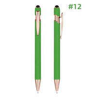 HKM-848595 Rose Gold Custom Logo Soft Touch Screen Pen with Rubber Grip for Mobile Devices