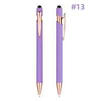 HKM-848595 Rose Gold Custom Logo Soft Touch Screen Pen with Rubber Grip for Mobile Devices