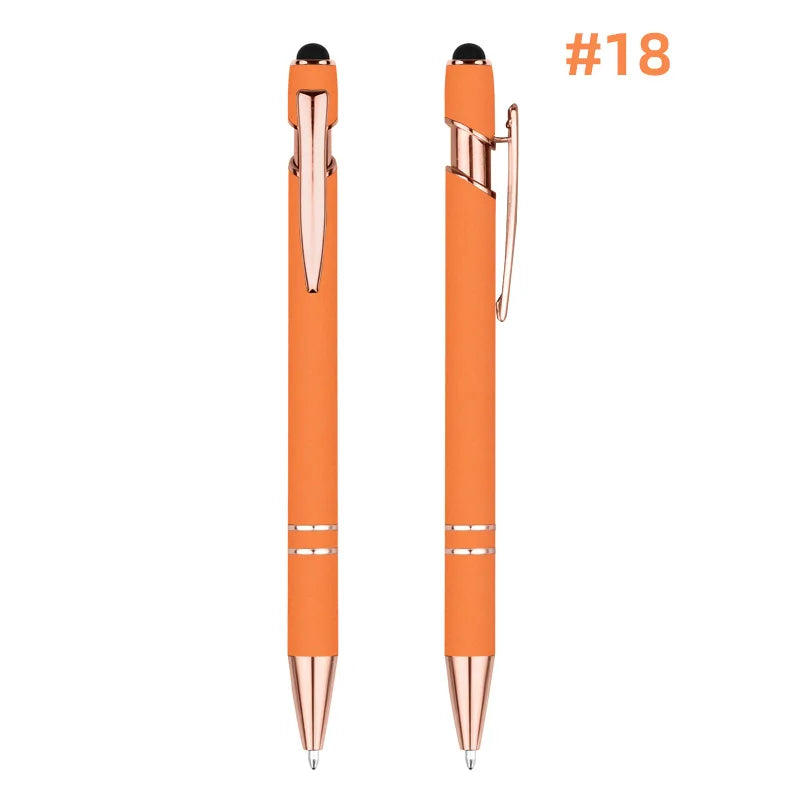 HKM-848595 Rose Gold Custom Logo Soft Touch Screen Pen with Rubber Grip for Mobile Devices