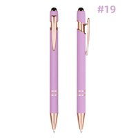 HKM-848595 Rose Gold Custom Logo Soft Touch Screen Pen with Rubber Grip for Mobile Devices