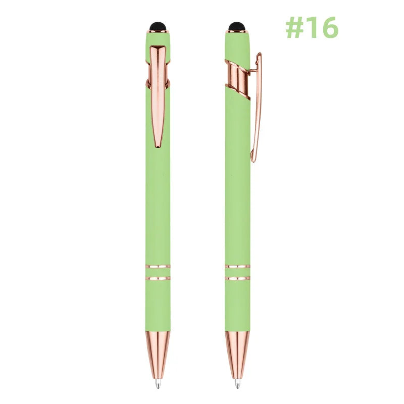 HKM-848595 Rose Gold Custom Logo Soft Touch Screen Pen with Rubber Grip for Mobile Devices