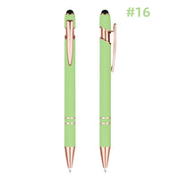 HKM-848595 Rose Gold Custom Logo Soft Touch Screen Pen with Rubber Grip for Mobile Devices