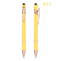 HKM-848595 Rose Gold Custom Logo Soft Touch Screen Pen with Rubber Grip for Mobile Devices