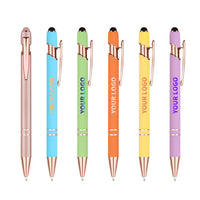HKM-848595 Rose Gold Custom Logo Soft Touch Screen Pen with Rubber Grip for Mobile Devices