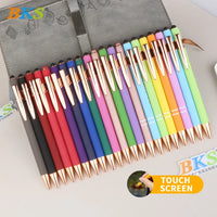 HKM-848595 Rose Gold Custom Logo Soft Touch Screen Pen with Rubber Grip for Mobile Devices