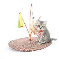 HKM-848659 Little Tree Cat Scratching Pad with Feather Toy, Cotton Rope Climate-Friendly Design for All Ages