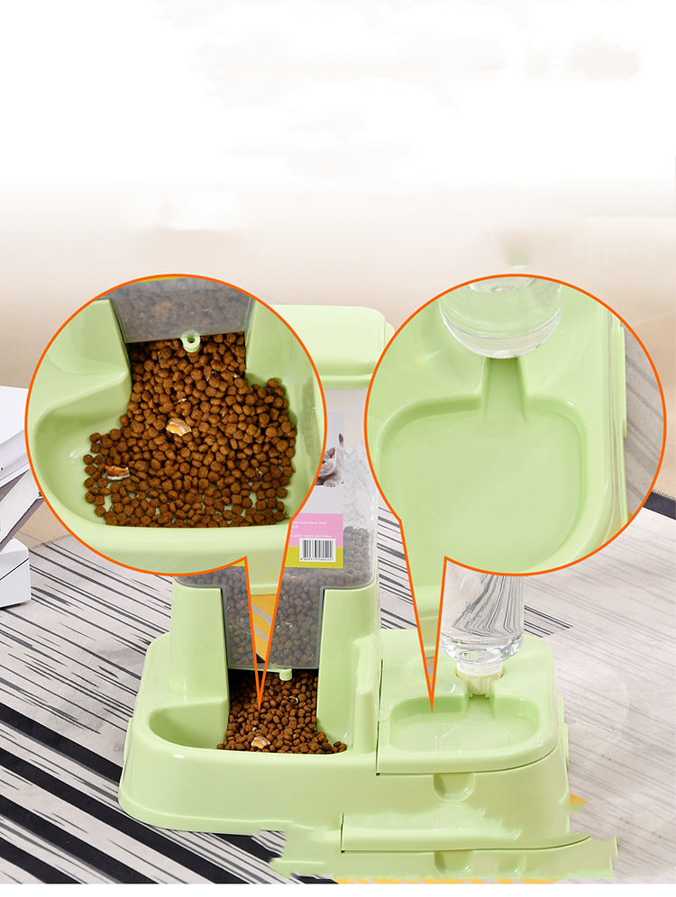 HKM-8488125 Automatic Dual Purpose Pet Feeder and Water Bowl with 3kg Grain Capacity and 500ml Water Bottle
