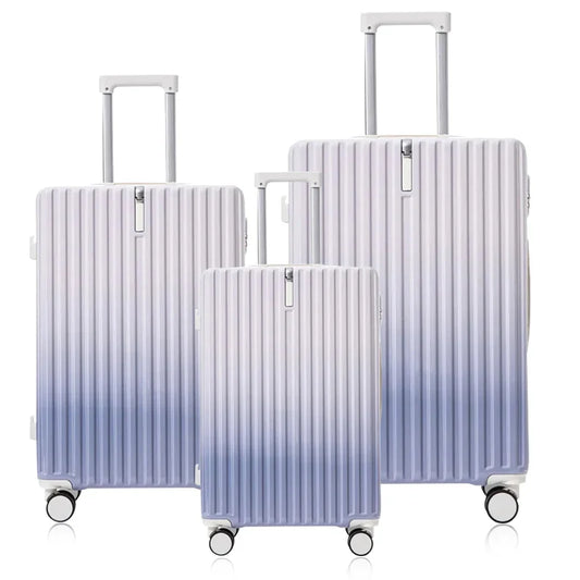 HKM-848851 Unisex Spinner Wheel Trolley Suitcase Set - 20, 24, and 28 Inch ABS Cabin Luggage Backpacks
