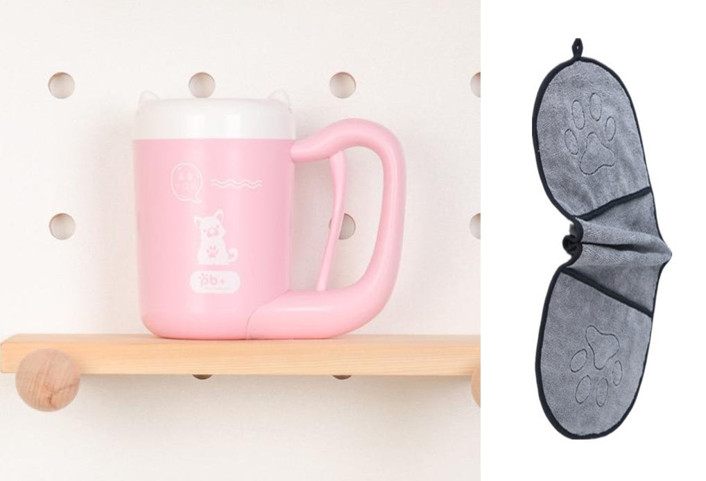 HKM-8489789 Pet Paw Cleaning Cup with Silicone Brush for Easy Foot Washing, Ideal for Small and Medium Dogs and Cats