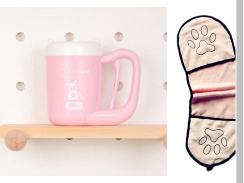 HKM-8489789 Pet Paw Cleaning Cup with Silicone Brush for Easy Foot Washing, Ideal for Small and Medium Dogs and Cats