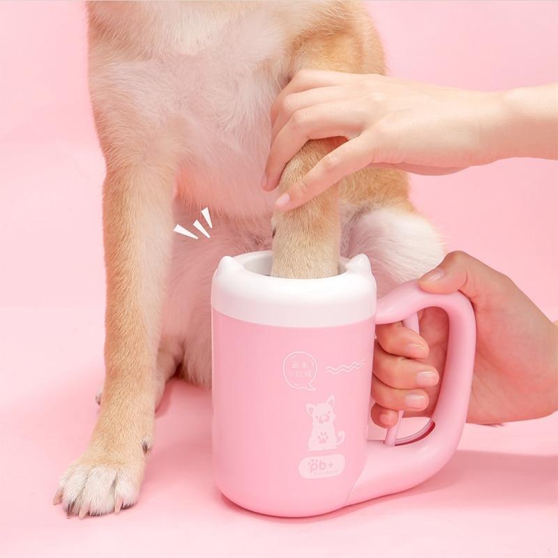HKM-8489789 Pet Paw Cleaning Cup with Silicone Brush for Easy Foot Washing, Ideal for Small and Medium Dogs and Cats