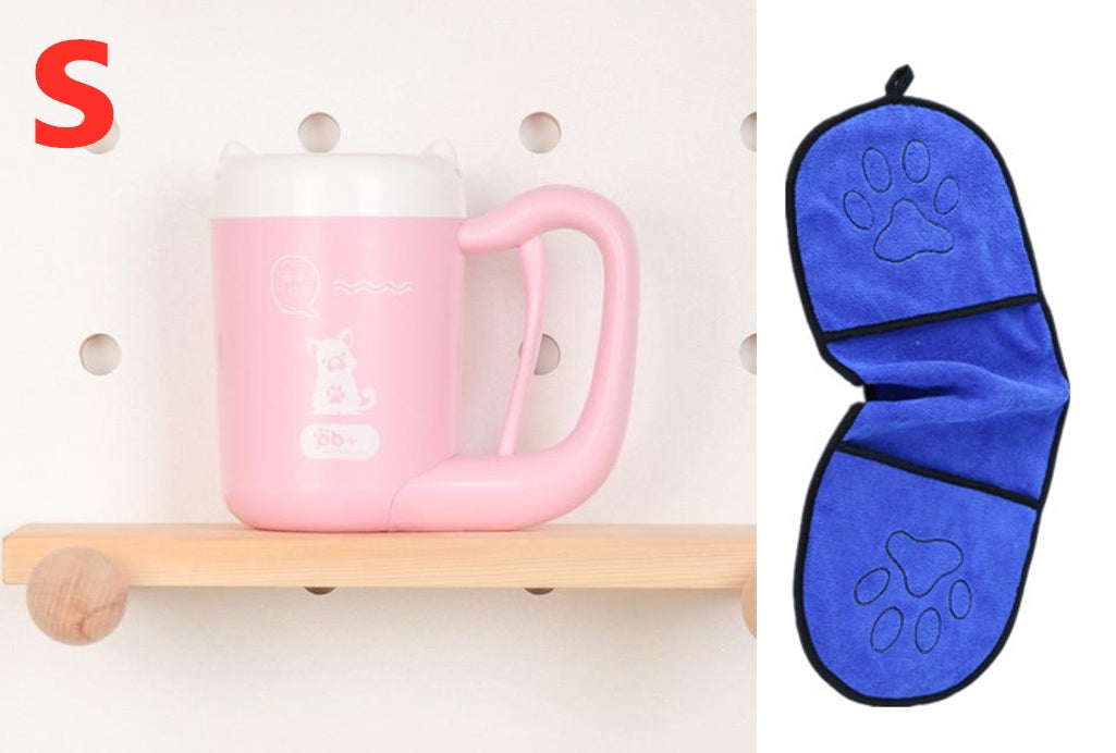 HKM-8489789 Pet Paw Cleaning Cup with Silicone Brush for Easy Foot Washing, Ideal for Small and Medium Dogs and Cats