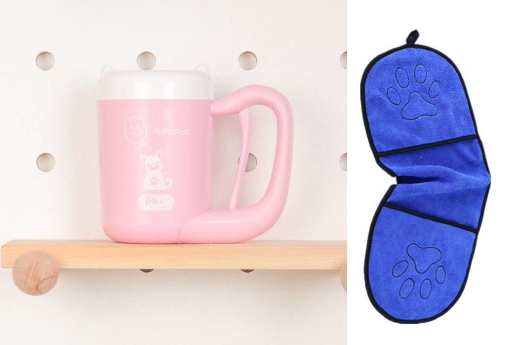 HKM-8489789 Pet Paw Cleaning Cup with Silicone Brush for Easy Foot Washing, Ideal for Small and Medium Dogs and Cats