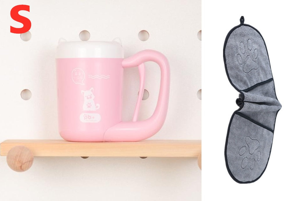 HKM-8489789 Pet Paw Cleaning Cup with Silicone Brush for Easy Foot Washing, Ideal for Small and Medium Dogs and Cats