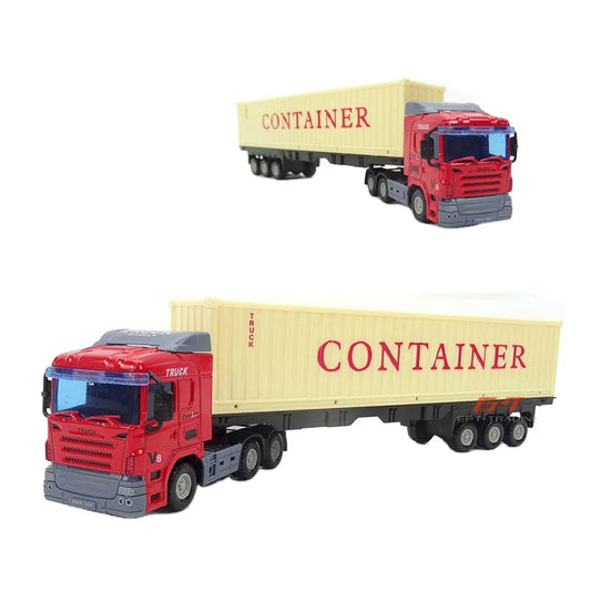 HKM-849107 1:48 Scale Diecast Container Truck Model for Ages 2-7, Double Blister Packaging