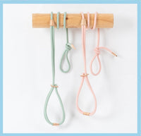 HKM-8491709 Integrated Round Rope Dog Leash in Green and Pink - Durable Cloth Traction Belt