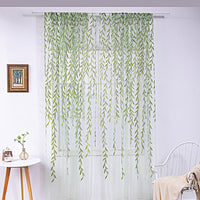 HKM-849171 Inverted Willow Wicker Printing Curtains for Living Room and Balcony Windows - Polyester Fiber, Various Sizes Available