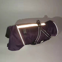 HKM-8492349 Waterproof Reflective Pet Jacket with Removable Fur Collar and Detachable Chest Strap