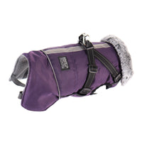 HKM-8492349 Waterproof Reflective Pet Jacket with Removable Fur Collar and Detachable Chest Strap