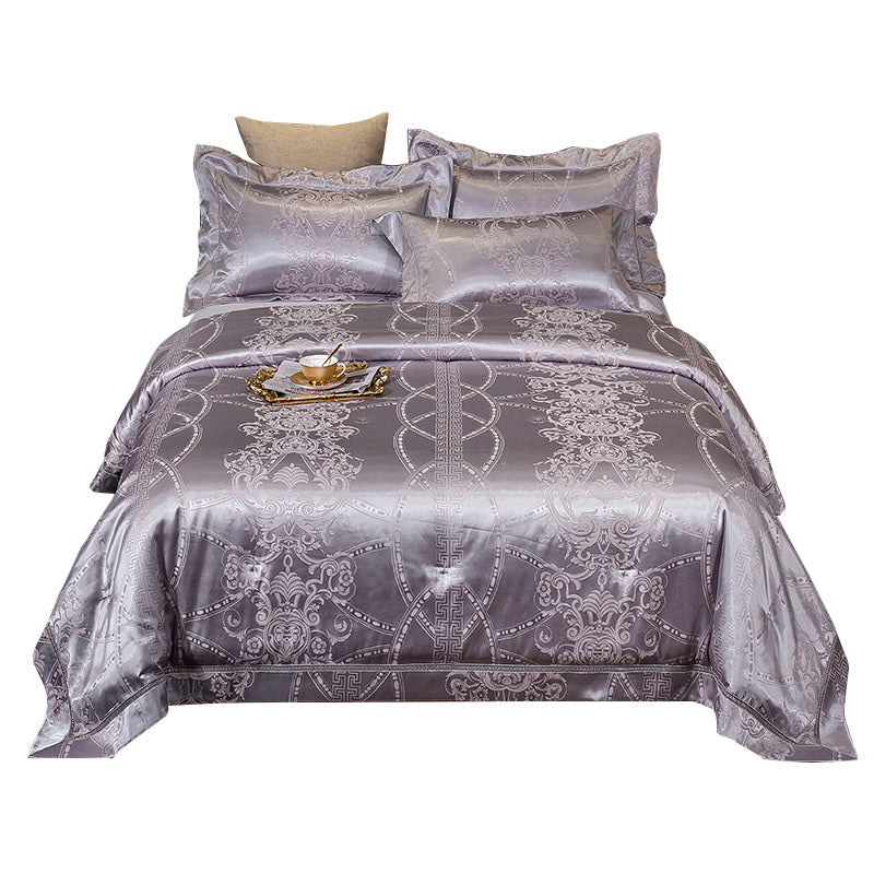 HKM-849299 Light Luxury Cotton Silk Embroidered Quilt Set for Summer Air Conditioning - Multiple Sizes Available