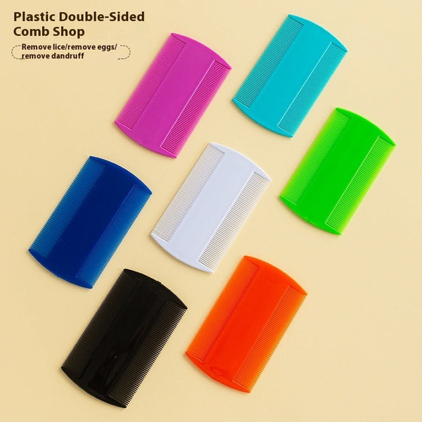 HKM-8493501 Fine Teeth Double-Edged Pet Comb for Lice and Fleas in Assorted Colors