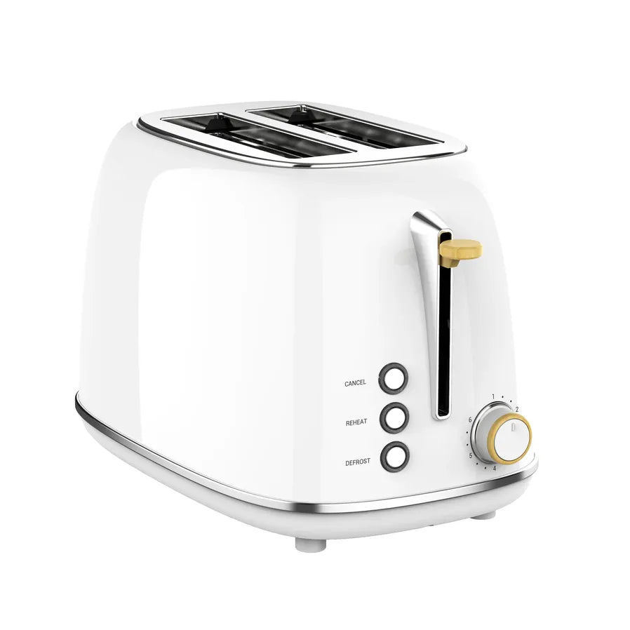 HKM-849363 Retro 2-Slice Stainless Steel Electric Pop-Up Toaster with Grill Function