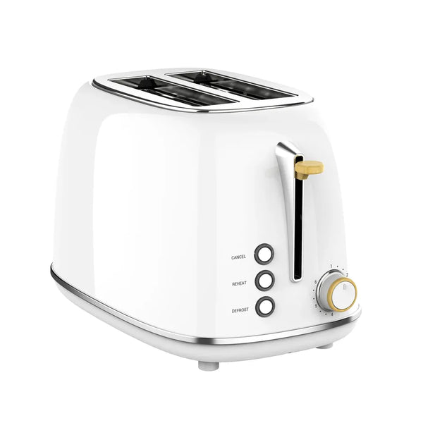 HKM-849363 Retro 2-Slice Stainless Steel Electric Pop-Up Toaster with Grill Function