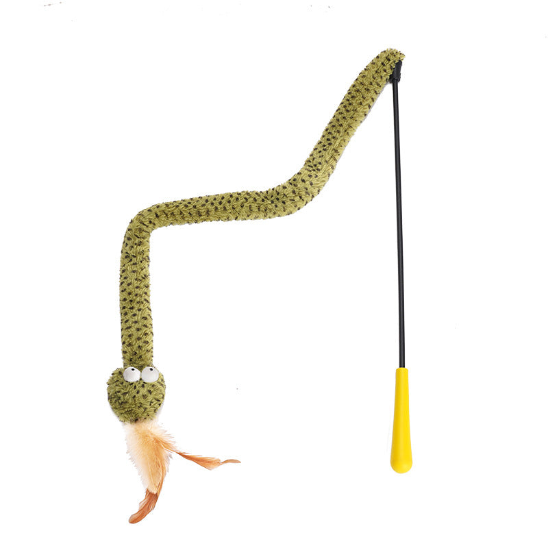 HKM-8495165 Feather Cat Teasing Stick with Long Pole for Cats - 140cm Length, 300g Weight