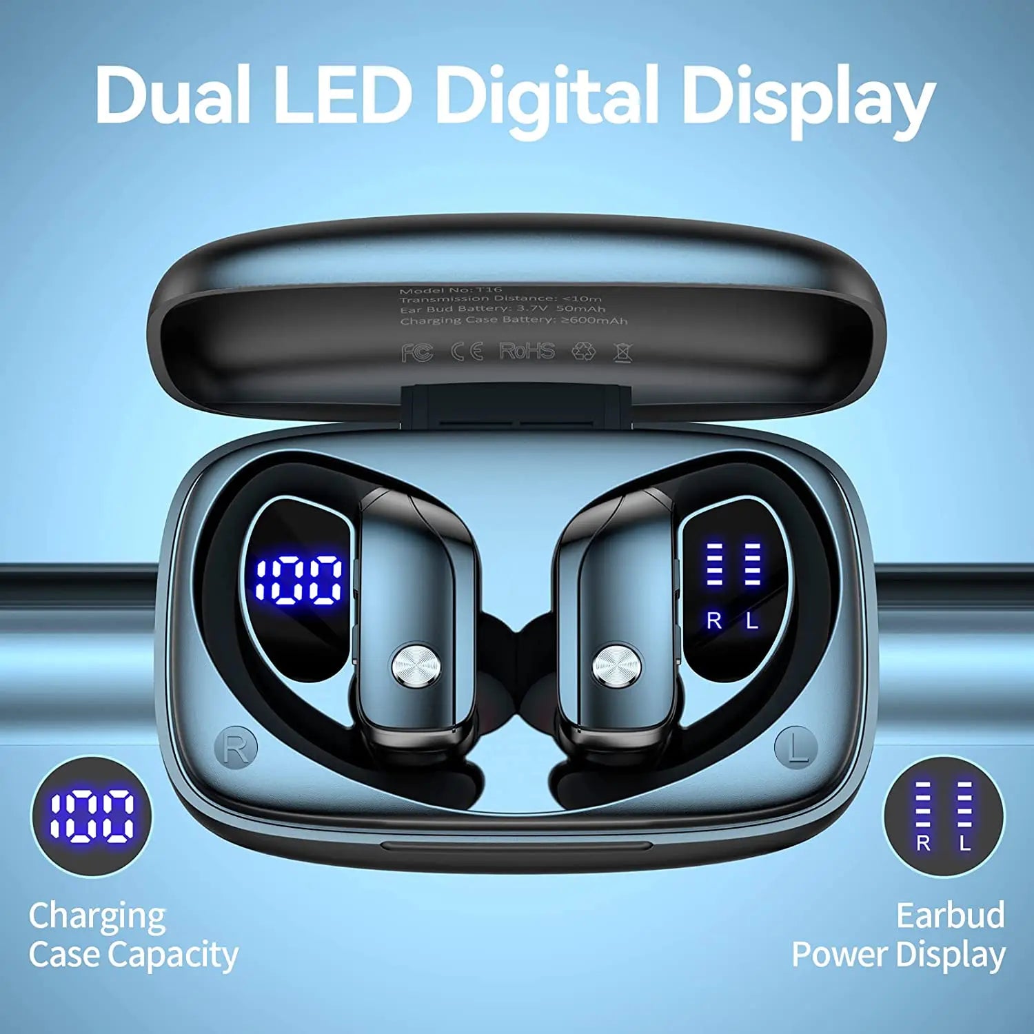 HKM-849619 Wireless Bluetooth 5.3 TWS Earphones for Seamless Audio Experience