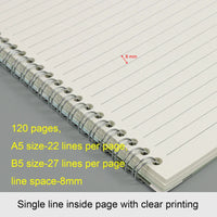 HKM-849747 Foska A5 B5 Spiral Notebook with 60 Sheets - Colourful Loose-leaf Daily Planner for Students and Office Use
