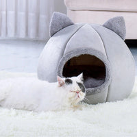 HKM-8497725 Removable and Washable Cat Sleeping Mat with Arctic Velvet and PP Cotton in Grey