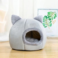 HKM-8497725 Removable and Washable Cat Sleeping Mat with Arctic Velvet and PP Cotton in Grey