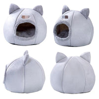 HKM-8497725 Removable and Washable Cat Sleeping Mat with Arctic Velvet and PP Cotton in Grey