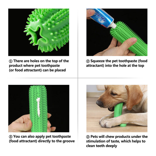HKM-8498493 Dog Toothbrush Chew Toy with Suction Cup - Soft TPR Material for Dental Care