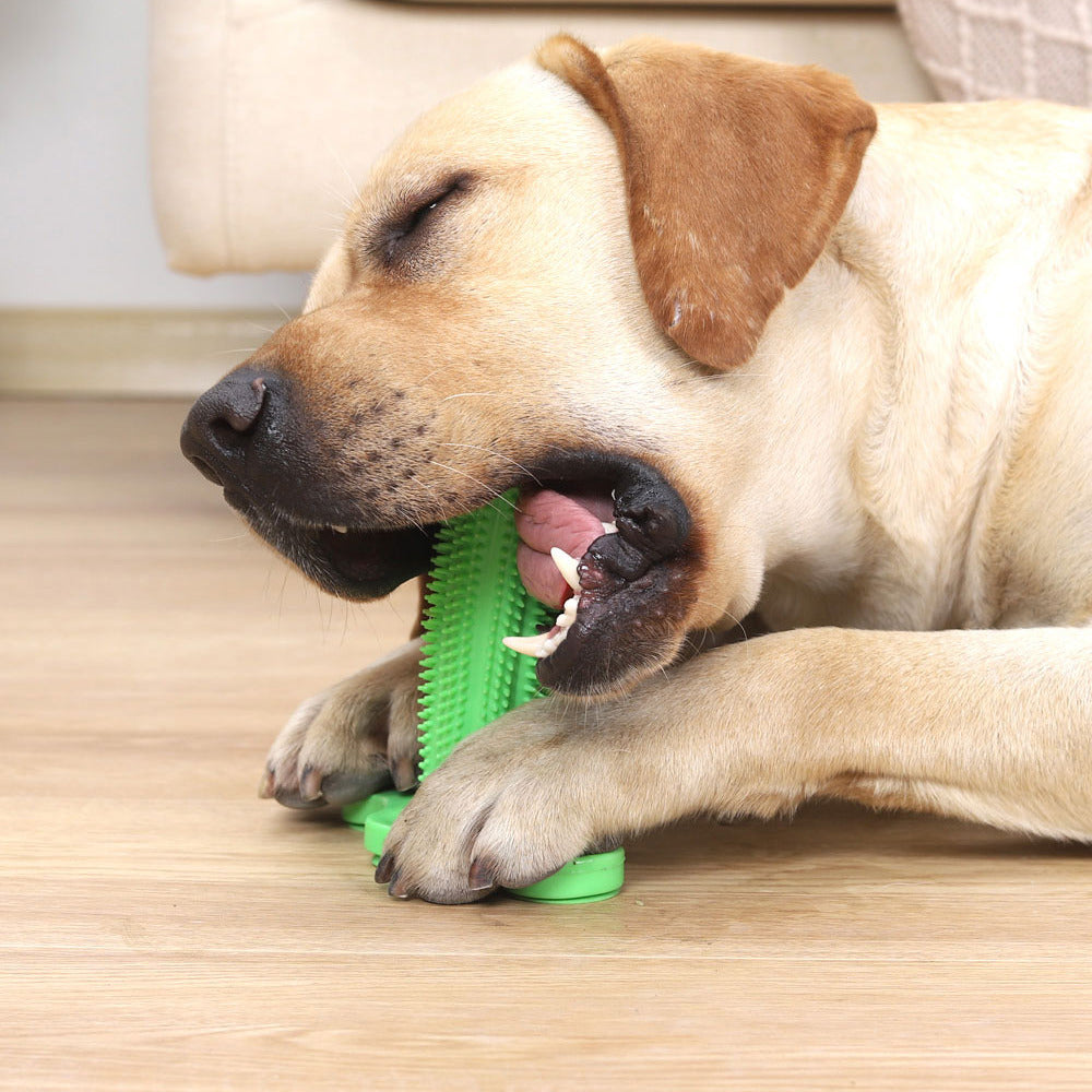 HKM-8498493 Dog Toothbrush Chew Toy with Suction Cup - Soft TPR Material for Dental Care