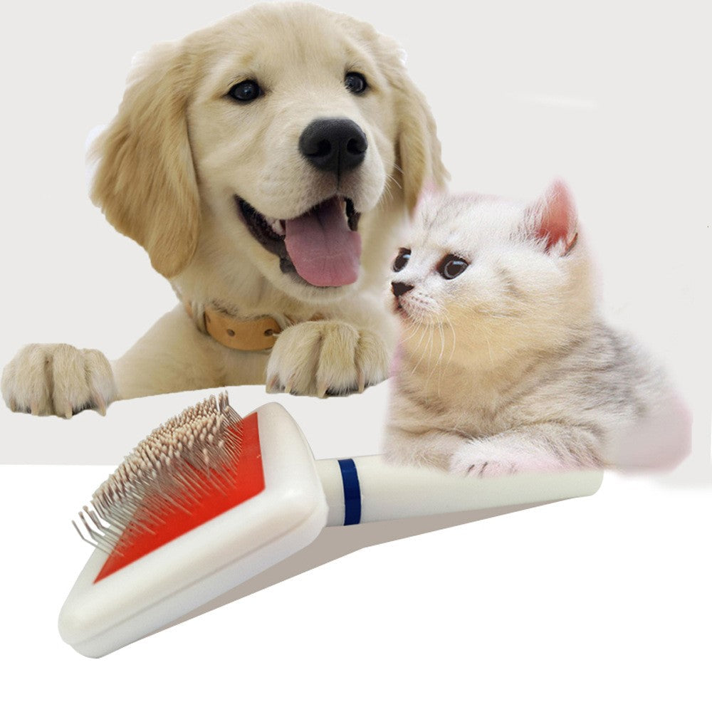 HKM-8499261 Stainless Steel Dog Comb with Soft Airbag and Cleaning Needles for Gentle Grooming
