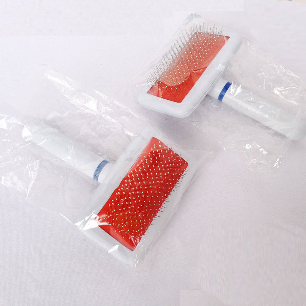 HKM-8499261 Stainless Steel Dog Comb with Soft Airbag and Cleaning Needles for Gentle Grooming