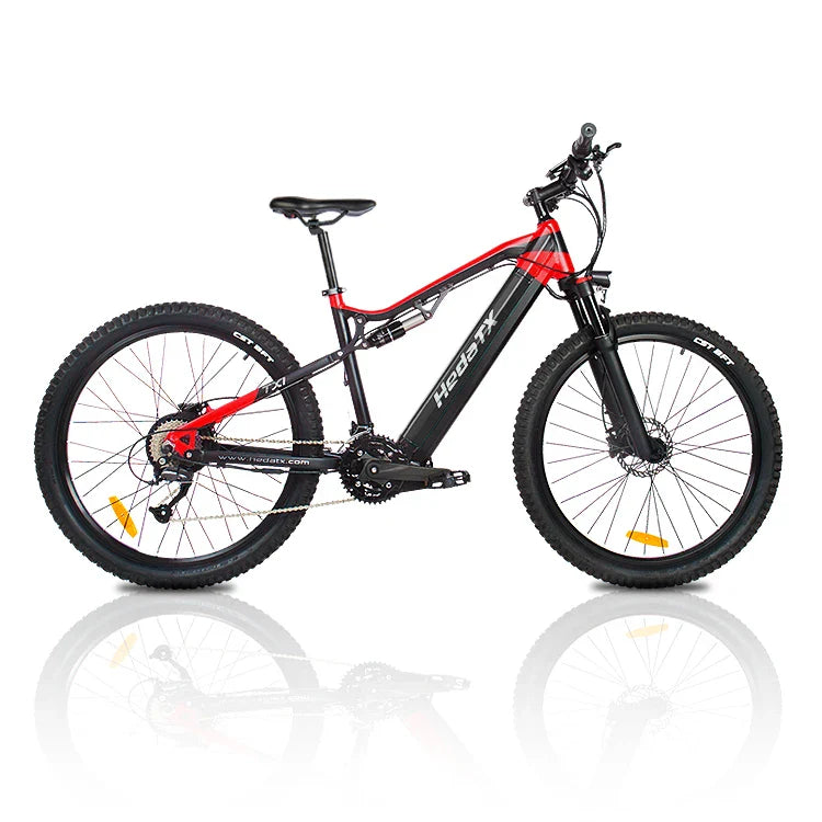 HKM-849939 48V 1000W Mountain Bike with 27 Speed Gears, 27.5 Inch Aluminum Frame and Hydraulic Disc Brakes