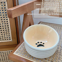 HKM-8499645 Water Ripple Ceramic Pet Bowl for Cats - Anti-Tumble Design, 16.5 ¡Á 10cm