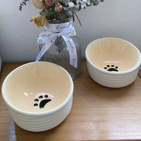 HKM-8499645 Water Ripple Ceramic Pet Bowl for Cats - Anti-Tumble Design, 16.5 ¡Á 10cm