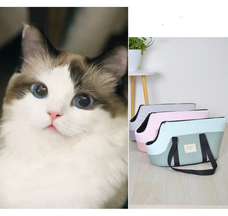 HKM-8499901 Breathable One-Shoulder Pet Backpack in Pink, Light Green, and Light Gray