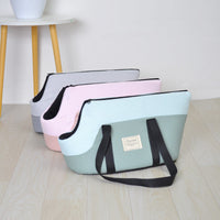 HKM-8499901 Breathable One-Shoulder Pet Backpack in Pink, Light Green, and Light Gray