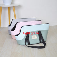 HKM-8499901 Breathable One-Shoulder Pet Backpack in Pink, Light Green, and Light Gray