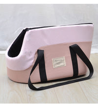 HKM-8499901 Breathable One-Shoulder Pet Backpack in Pink, Light Green, and Light Gray
