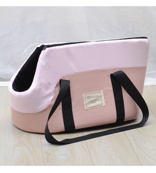 HKM-8499901 Breathable One-Shoulder Pet Backpack in Pink, Light Green, and Light Gray
